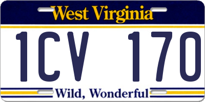 WV license plate 1CV170