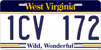 WV license plate 1CV172