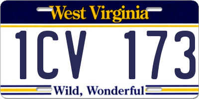 WV license plate 1CV173