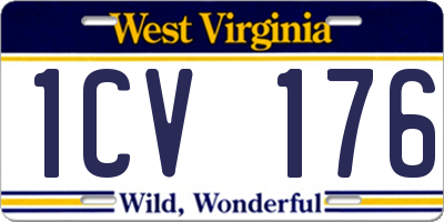 WV license plate 1CV176