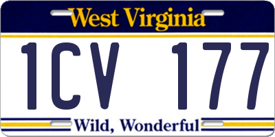 WV license plate 1CV177