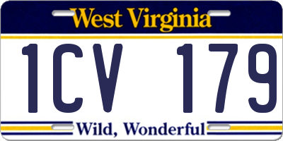 WV license plate 1CV179