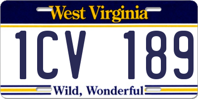 WV license plate 1CV189