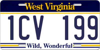 WV license plate 1CV199