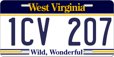 WV license plate 1CV207