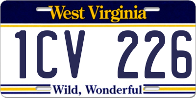 WV license plate 1CV226