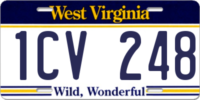 WV license plate 1CV248