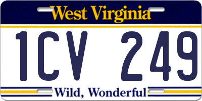 WV license plate 1CV249
