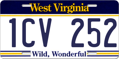 WV license plate 1CV252