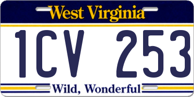 WV license plate 1CV253