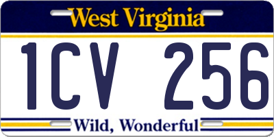 WV license plate 1CV256