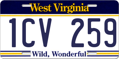 WV license plate 1CV259