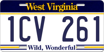 WV license plate 1CV261