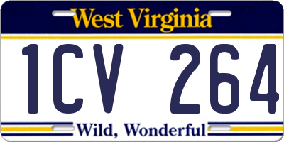 WV license plate 1CV264