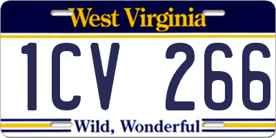 WV license plate 1CV266