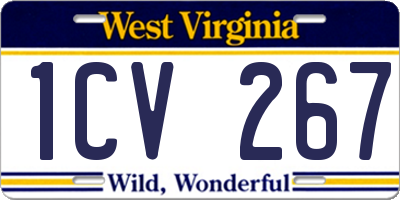 WV license plate 1CV267