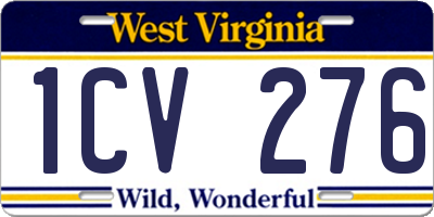 WV license plate 1CV276