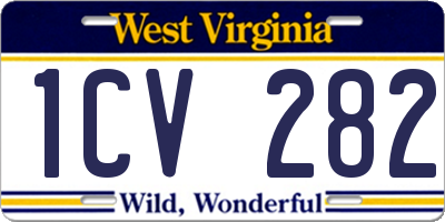 WV license plate 1CV282
