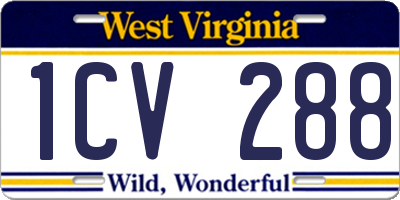 WV license plate 1CV288