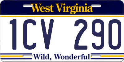 WV license plate 1CV290