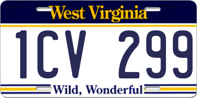 WV license plate 1CV299