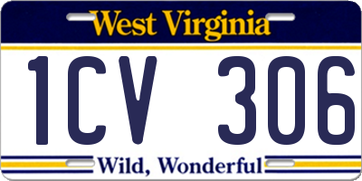WV license plate 1CV306
