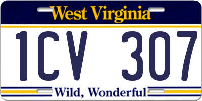 WV license plate 1CV307