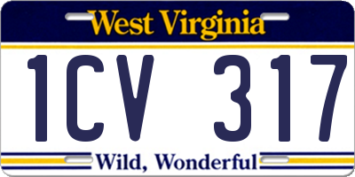 WV license plate 1CV317