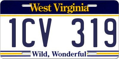 WV license plate 1CV319