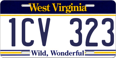 WV license plate 1CV323