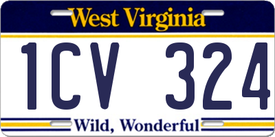 WV license plate 1CV324
