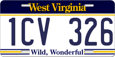 WV license plate 1CV326