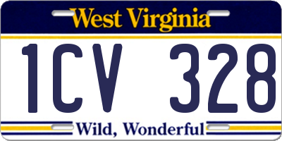 WV license plate 1CV328