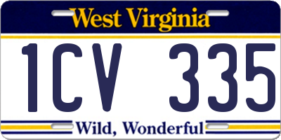 WV license plate 1CV335