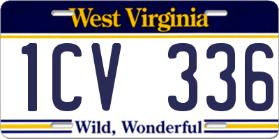 WV license plate 1CV336