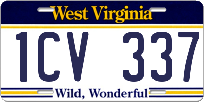 WV license plate 1CV337