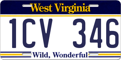 WV license plate 1CV346