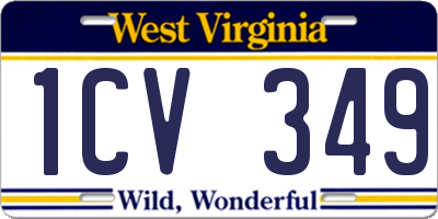 WV license plate 1CV349