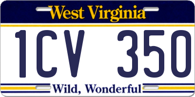 WV license plate 1CV350