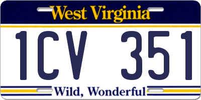 WV license plate 1CV351