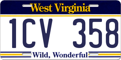 WV license plate 1CV358