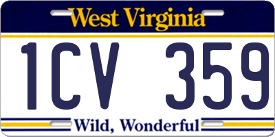 WV license plate 1CV359
