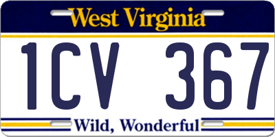 WV license plate 1CV367