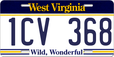 WV license plate 1CV368