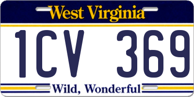 WV license plate 1CV369