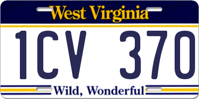 WV license plate 1CV370