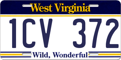WV license plate 1CV372