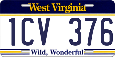 WV license plate 1CV376