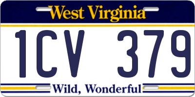WV license plate 1CV379