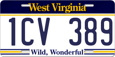 WV license plate 1CV389